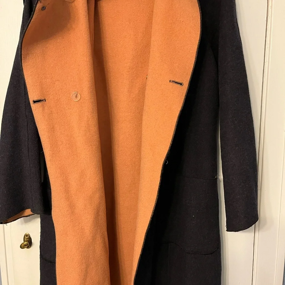 Vintage Harve Benard Gray Hooded wool Coat with Pink Inner Elegant Ladylike - Picture 4 of 4